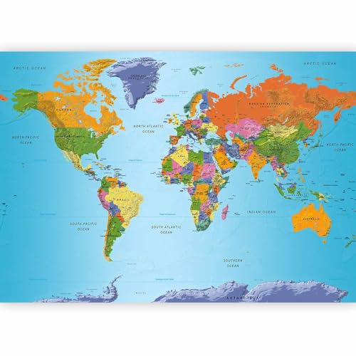 Wall Mural World Map 154x110 in (118.18 Sq Ft)