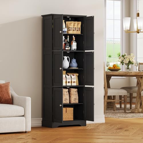 63.2" Tall Bathroom Storage Cabinet with 6 Doors