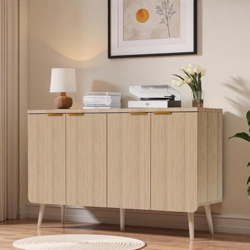 47.2" Modern Fluted Sideboard Cabinet with 4 Doors