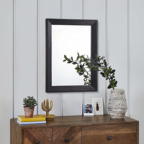 Wall Mirror Black Wood Framed Rectangle Mirrors for Wall 16"x12"