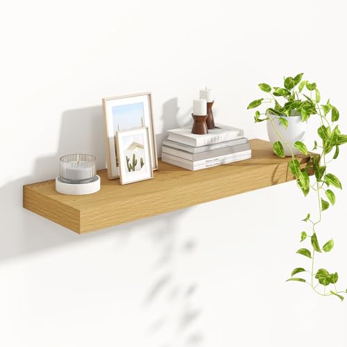 Floating Shelves 35.7" W x 10.3" D Oak Set of 1