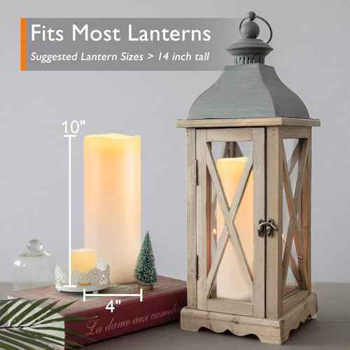 10" x 4" Large Waterproof Outdoor Flameless Candles with Remote Control and Timer (4 Count)