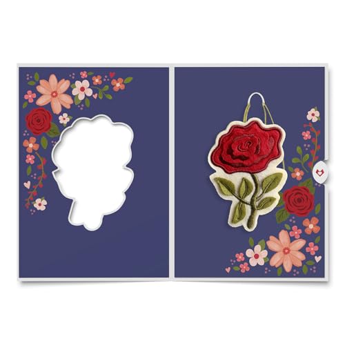 Everlasting Rose Romantic Felt Keepsake Birthday & Everyday Card