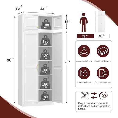 86" Tall Pantry Cabinet