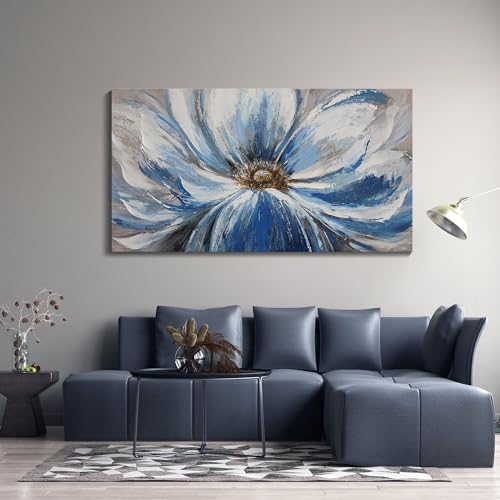 Large Blue Wall Art Framed