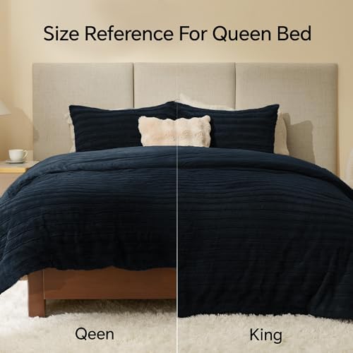 Faux Fur Queen Comforter Set