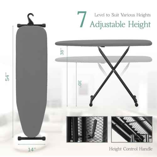 Full Size Ironing Board 54x14 Modern Gray