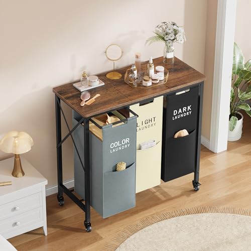 3 Section Laundry Hamper with Ironing Board