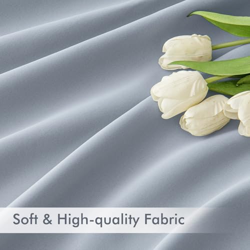 Light Blue Back Tab Blackout Curtains 52x90 Inch Long 2 Panels Set (2 Count)