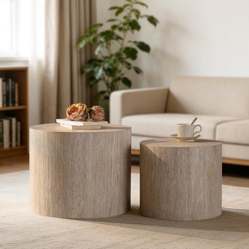 Nesting Round Coffee Table Set of 2 (2 Count)