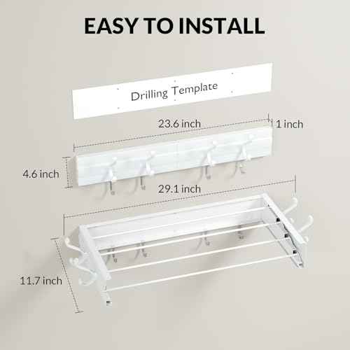 Wall Mounted Foldable Clothes Drying Rack
