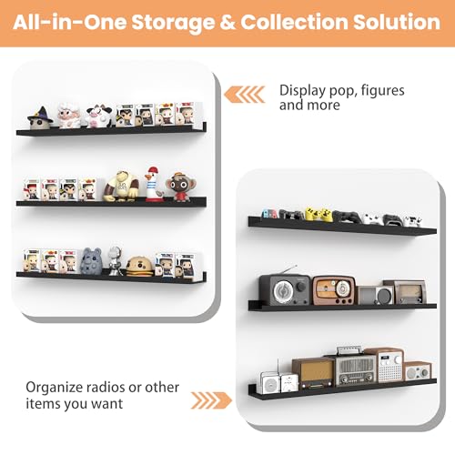 Floating Shelves for Wall Decor and Storage (6 Count)