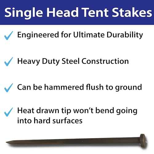 Heavy Duty Single Head Tent Stakes (10 Count)