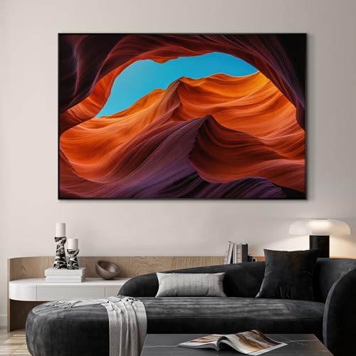 46"x72" Extra Large Framed Wall Art Antelope Canyon Rock Formation with Vibrant Colors for Home Living Room Bedroom Decor