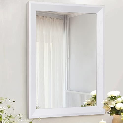 Rectangular Wall Mirror Decorative Wood Framed Mirrors Large 20"x16" for Farmhouse Bedroom Bathroom Living Room Entryway Hanging Home Decor