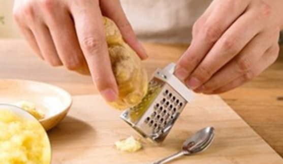 Mini Grater, Stainless Steel Cheese Ginger Vegetable Spices Small Grater for Kitchen (White)
