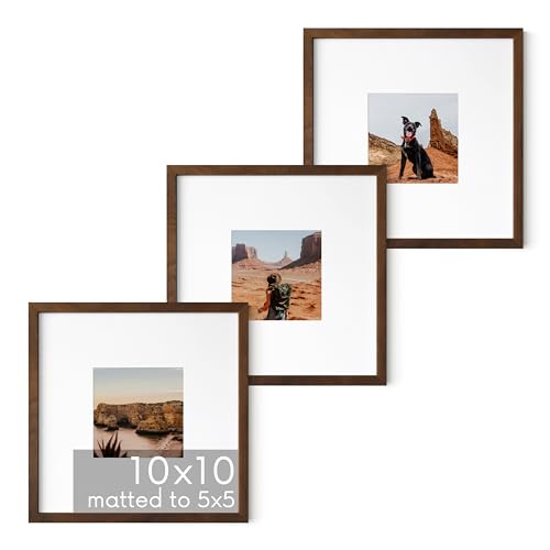 Walnut Oak Wood 10x10 Picture Frames (3 Count)