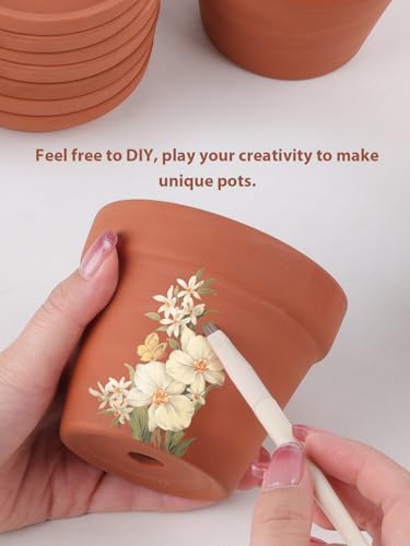 4 Inch Terracotta Pots with Saucers