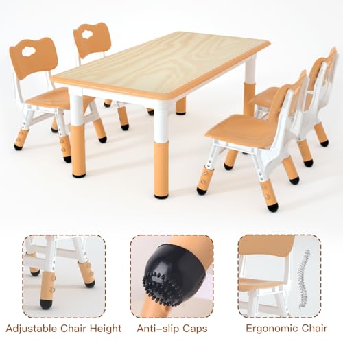 Kids Study Table and 4 Chairs Set