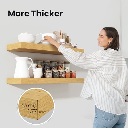 Floating Shelves 55.1" W x 10.3" D Oak Set of 1
