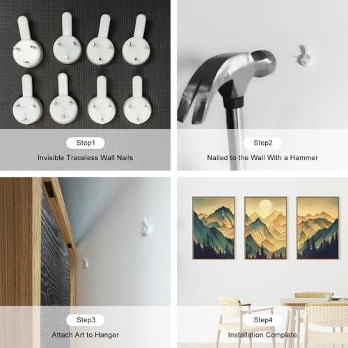 Mountains Forests Framed Canvas Wall Art Set