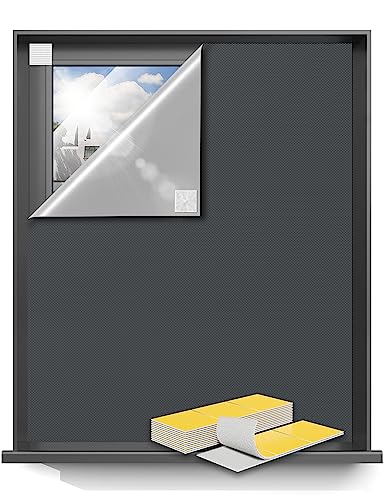 Blackout Curtains for Bedroom 50"x57" Portable No Drill Blackout Blinds with Heat