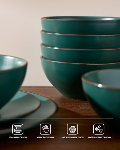 Venus Stoneware Dinnerware Sets with Pasta Bowls (16 Count)