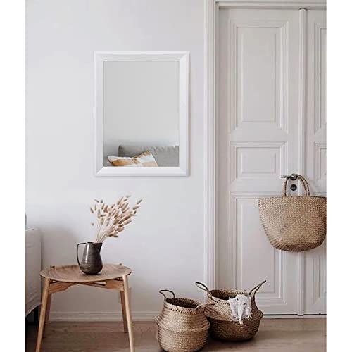 Rectangular Wall Mirror Decorative Wood Framed Mirrors Large 20"x16" for Farmhouse Bedroom Bathroom Living Room Entryway Hanging Home Decor