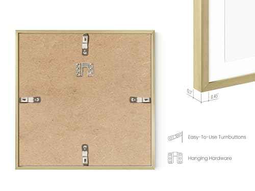 10x10 Gold Metal Picture Frames Matted to 5x5 (4 Count)