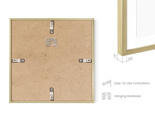 8x8 Gold Metal Picture Frames Matted to 4x4 (6 Count)