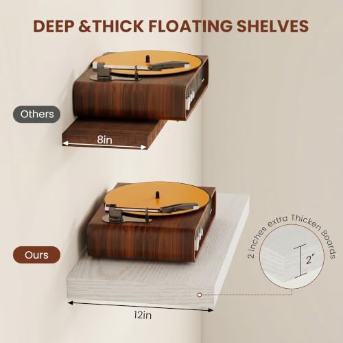 Deep Floating Shelves 60x12” Set of 1