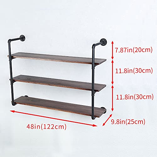 Industrial Pipe Shelves With Wood Planks