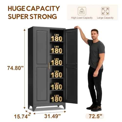 75" Kitchen Pantry Cabinet