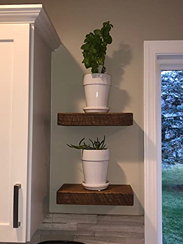 x2 18 Inch Wooden Floating Shelves for Wall (2 Count)