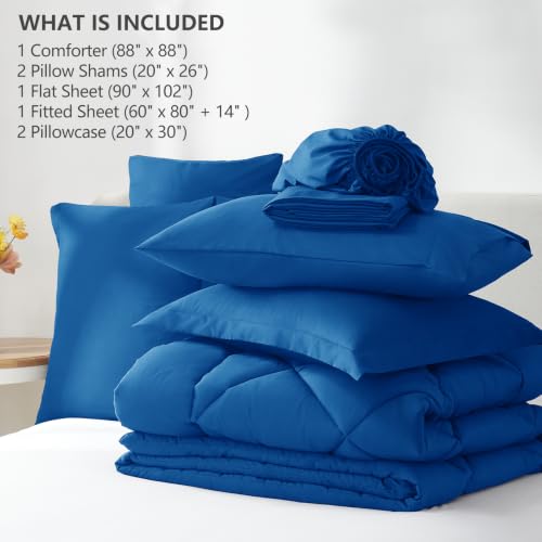 Queen Comforter Set Classic Blue