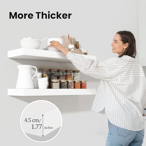 Floating Shelves 35.7" W x 10.3" D White Set of 1