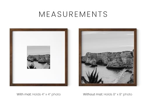 Walnut Oak Wood 8x8 Picture Frames (9 Count)