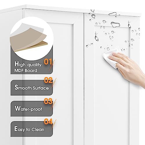 68" Tall Bathroom Storage Cabinet with Doors and Drawer