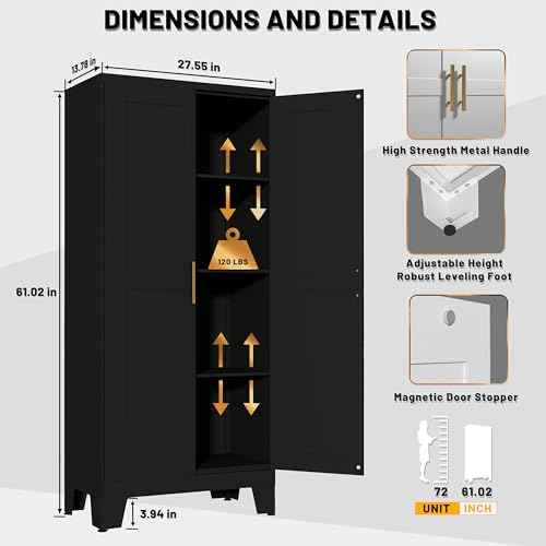 Metal Kitchen Pantry Storage Cabinet