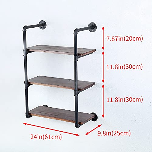 Industrial Pipe Shelves With Wood Planks