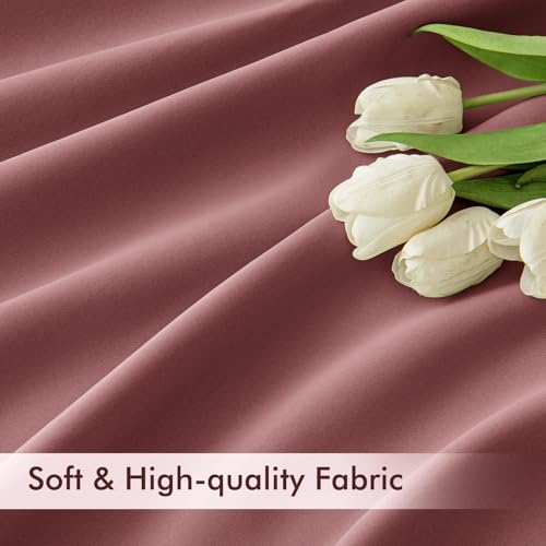 Dusty Rose Back Tab Blackout Curtains 52x108 Inch Long 2 Panels Set