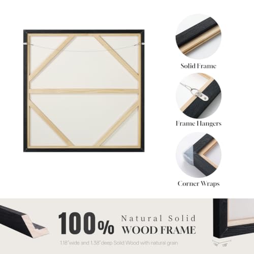 Extra Large Framed Brown Black Abstract Wall Art for Living Room