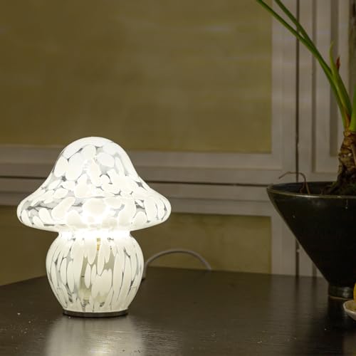 Mushroom Lamp Glass Mushroom Table Lamp for Bedrooms