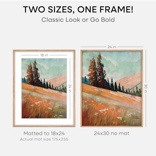 24x30 Natural Oak Picture Frame