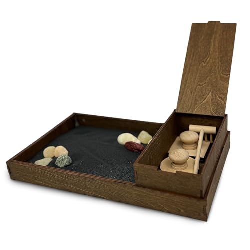 Wooden Zen Garden with Accessories Box