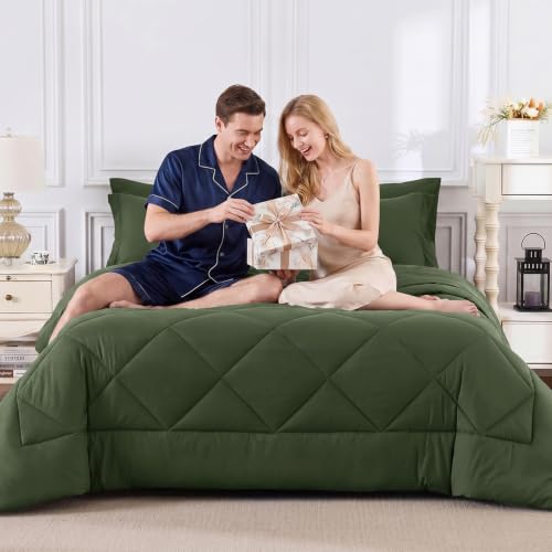 King Size Comforter Set Olive Green