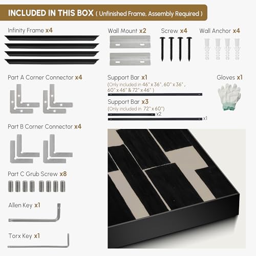 60"x72" Extra Large Framed Wall Art Modern Abstract Black and Beige Geometric Blocks for Home Living Room Bedroom Decor