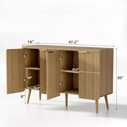 47.2" Modern Fluted Sideboard Cabinet with 4 Doors