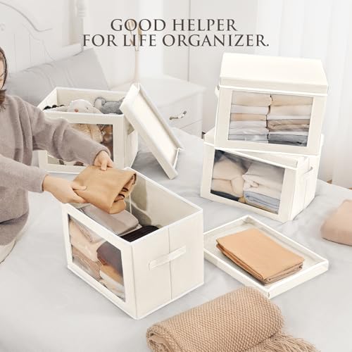Fabric Storage Bins with Lids (4 Count)