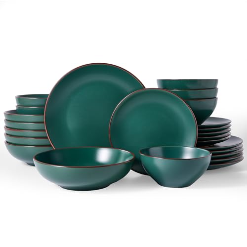Venus Stoneware Dinnerware Sets with Pasta Bowls (24 Count)